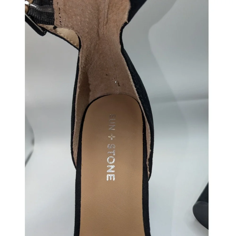 Sun + Stone women's black platform high heels, size 9.5 M.